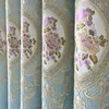 Kurtyna europejskie luksusowe zasłony haftowe błękitne kwiaty Drape wysokiej jakości okno do salonu sypialnia wystrój domu Cortinas