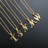 Chaînes En Acier Inoxydable Capitale Initiale CNC Cristal Pendentif Collier Femmes Lettre Minimaliste Pour La Mode Bijoux Cadeau