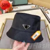 Pra Hats Bucket Hat Casquette Designer Stars with The Same Casual Outing Flat-toA Small Brimmed Hats Wild Triangle Standard Ins Ba233G2