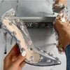 Scarpe eleganti Donna Décolleté Pvc Trasparente Tacchi alti Donna Gelatina Estate Punta a punta sexy Rivetto in cristallo Festa da sposa Argento