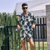 Felpe con cappuccio Felpe Hawaiian Beach Blossom Manica corta Camicia da vacanza allentata Pantaloncini Set da due pezzi Abbigliamento da uomompqg