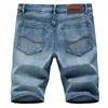 Мужские джинсы 2023 Летние джинсовые шорты Классическая черная синяя тонкая сечение