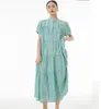 Japońska bohemijska długa sukienka 2023 Summer Duże kobiety Europejska i amerykańska fragmentowana sukienka retro 53661