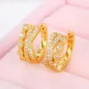 Hoop Earrings Huitan Trendy Cross Design Small For Women Gold Color Luxury Wedding Good Quality Statement Jewelry