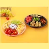 Mutfak Tahlileri 10 PCS Tek Kullanımlık 5 Boya Gıda Depolama Kapları Yuvarlak Plastik Salata Meyveleri Kapaklı Kutu