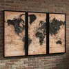 Number Pollyanna World Map Wall Art Oil Painting For Living Room Office Decor