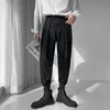 Mens Pants Luxury Fashion Harem Drappy Pleated Byxor Black White Elastic Midje avsmalnande Casual Pant Man Streetwear Clothing 230504