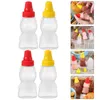 Ensembles de vaisselle 4 pièces Mini bouteille de Ketchup conteneur couvercle Sauce conteneurs petite vinaigrette Go bouteilles à presser