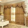 Curtain European Chenille Embroidered Luxury Curtains For Living Room Bedroom Blackout Beige Elegant Tulle Valance Custom Window