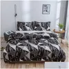 Ensembles de literie Accueil Textile Fille Enfants Ensemble Plantes Couette Er Feuille Taie d'oreiller Filles et garçons Lits King Queen Drop Livraison Jardin Textile Dh3Nd