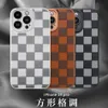 أزياء صدمية PU Leather Phone Case لـ iPhone 14 Pro Max Checker Checker Geometric Lattice Pattern Pattern Tover for iPhone 13 12 11 in opp bage