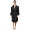 Women's Sleepwear Men's Two-piece Silk Bathrobe Summer Thin Striped Jacquard Long-sleeved Pajamas Plus Size T830