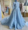 2023 aprile Aso Ebi Musulmano A-line Prom Dress Paillettes Pizzo Sera Festa formale Secondo ricevimento Compleanno Abiti di fidanzamento Abito Robe De Soiree ZJ674