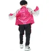 Stage Wear Costumi Hip Hop Bambino Argento Giacca con frange Gilet con paillettes Pantaloni Bambini Abiti da ballo di strada Performance jazz DNV12464