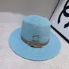 Chapeau seau de styliste couleur bonbon pour femmes, vacances, voyage, tissage de paille, Protection solaire et respirabilité, chapeaux à large bord