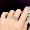 Кластерные кольца Moissan Diamond Ring 925 Silver Classic Six Claw Свадьба