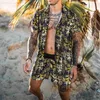 Męskie koszulki Summer Modna Modna Koszula Haiian Shorts Lace Up Resort Outfit 3D marka cyfrowa HARAJUKU MANS Casual Suit S4xl J230503