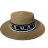 All-Match Ribbon Pearl Flat-Top Cap Affordable Luxury Fashion Wind Vintage Top Hat Outdoor Travel Sun Protection Wide Brim Grass