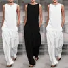 Kobiety Jumpsuits Rompers Summer Eleganckie luźne spodnie kombinezon kobiety swobodne długie spodnie kombinezon biały czarny t230504