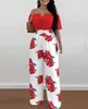 Kobiety Jumpsuits Rompers Summer Modna Moda drukowana szeroka noga kombinezon seksowna plażowa styl na ramię w wysokim poziomie kombinezonu Womem 230503