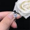 Anelli di cluster testati positivamente 1-2ct Princess Cut D VVS1 Moissanite Diamond Engagement Women Ring Platinum 950 Gioielli R052