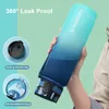 Tumblers 5001000ml Sport Water Bottle BPA Free With Bounce Lid Time Marker Leakproof Frosted Tritan Plastic Cup for Outdoor Fitness Gym 230503