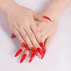 Faux Ongles Extra Longs Pointus Ovales Faux Slim Art Salon Nail Crystal Diamond Red P63