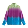 Women's Blouses 2023 Fashion Tie Dye Gedrukte dameshemd