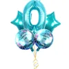 100sets 32 "Mermaid Party Ballons Set Mermaid Foil Ballonnen Kinderen Verjaardag Baby Shower Helium Globo's onder de SEA PARTY SPRIES