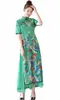 Etnik Giyim Şangay Hikayesi Vietnam Aodai Çin tarzı Çin Uzun Qipao Cheongsam Elbise Kadınlar Yeşil