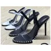 サンダル2021ノヴァクリスタル装飾されたサンダルセクシーな女性スリングバックハイヒールドレス気質靴サイズ34〜40ドロップ配達accce otjqb