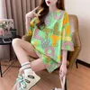 Women's T-Shirt Hot Elegant Korean Style T-Shirts For Women Loose Short Sleeve Round Neck Printed Ladies Tee Oversize Clothes NS4605 Y23