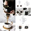 Tasses De Luxe Nordic Marbre Céramique Café Condensé Café Petit Déjeuner Tasses À Lait Soucoupe Costume Avec Cuillère À Plat Set Ins Drop Delivery Home G Dhqyf