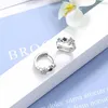 Hoopörhängen Silverfärg Fempunktsstjärna för kvinnor Inlagd Zircon Ear Buckle Epoxy Earring Luxury Jewelry Pendientes Tillbehör