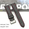 Uhrenarmbänder Onthelevel Retro Rugged Watchband 20mm 22mm Schwarze Farbe Echtlederarmband Ersatzarmband für Marken von #E