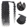 Malaysian 10-24inch Ponytails Afro Kinky Curly Straight Body Wave 100% Human Hair Extensions 75-100g Natural Color