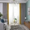 Cortinas de cortina para sala de estar espessa de veludo de veludo costura de cor sólida Luz de luxo de luxo de luxo