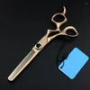 Profissional Japão 440c Aço 6 '' Tesouro Rosa Gold Hair Scissors Cabissors Rainning Barber Cutting Shears cabeleireiro