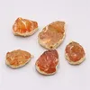 Pendant Necklaces Natural Orange Agates Druzy Necklace Pendulum Irregular Stone Connector Charms For Jewelry Making Raw