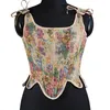 Belts Floral Corset Crop Top Beach Tank Tops Women Backless Bustier To Wear Out Retro BustierBelts