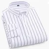 قمصان رجالية قمصان رجالية قمصان عمل غير رسمية بأزرار مخططة قمصان ماركة ملابس ضيقة بأكمام طويلة Camisa Masculina M-5XL NS5561 P230427