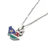 Pendant Necklaces Stainless Steel Trendy Enamel South Sudan Map Necklace Fashion Of Country Maps Jewellery