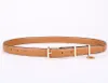 Fashion Smooth Buckle Belt Retro Design Thin Waist Belts for Men Womens Width 2.5CM Genuine Cowhide 3 Color Optional High Quality AA