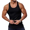 Men's Tank Tops Rib Knitted Man Vests Summer Casual O-Neck Sleeveless Slim Stretch Sporty Tank Tops LXDZ-02 230503