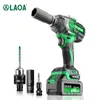 Sleutels LAOA Manual Electric Cordless Lithium Battery Wrench with Lighting 21V for Auto Repair 1/2 Inch Brushless Socket