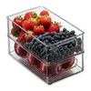 Organization 6Pcs Refrigerator Organizer Bins Stackable Fridge Organizers with Cutout Handles Clear Plastic Pantry Food Storage Rack