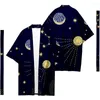 Etniska kläder plus storlek XXS-6XL Geometric Starry Sky Long Loose Japanese Cardigan Women and Men Harajuku Haori Kimono Cosplay Top Yukata