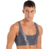 Men's Tank Tops Vest Tops Mens Sleeveless Tank Top Clubwear Glossy U Neck Tank Tops Solid Color Swimsuit Vest Tops Yoga Sport Fitness 230503