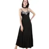 Sexy Pyjamas Ladies Silk Long Gowns Black Sleepwear Nightgown Plus Women NightDress Lingerie Red Negligee Nightwear Sexy Dressing Gown 230504