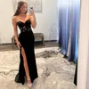Ukochane sukienki balowe czarne aplikacje cekiny imprezowe sukienka wieczorowa Kość stanika długa specjalna sukienka OCN